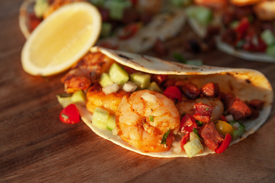 Mad Prawn & Chorizo Tacos